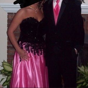 Jovani pink and black prom dress